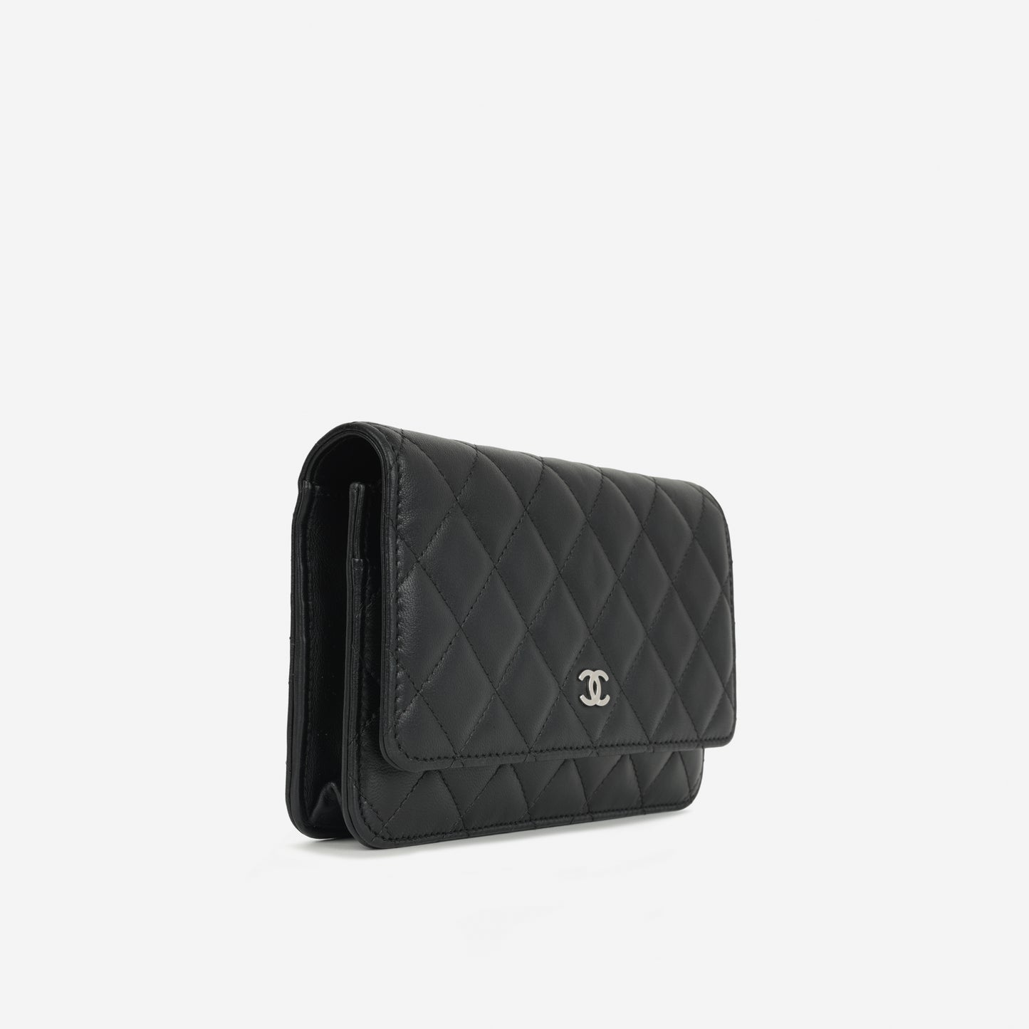 Chanel Classic Wallet on Chain - Black Lambskin | Silver Hardware