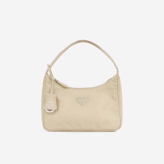 Prada Re-Edition 2000- Beige Nylon | Silver Hardware