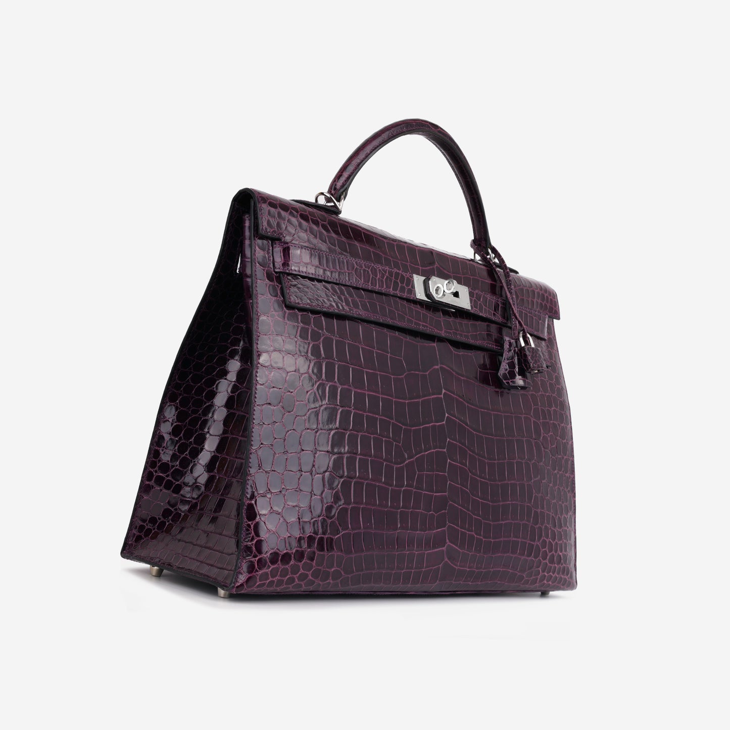 Hermès Kelly 40 - Amethyst Crocodile Porosus | Palladium Hardware