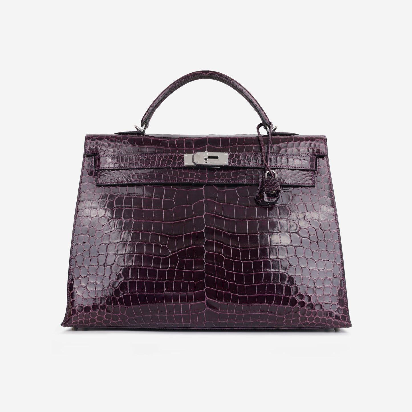 Hermès Kelly 40 - Amethyst Crocodile Porosus | Palladium Hardware