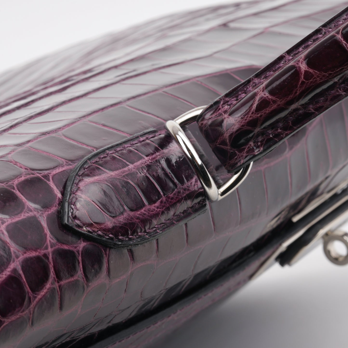 Hermès Kelly 40 - Amethyst Crocodile Porosus | Palladium Hardware