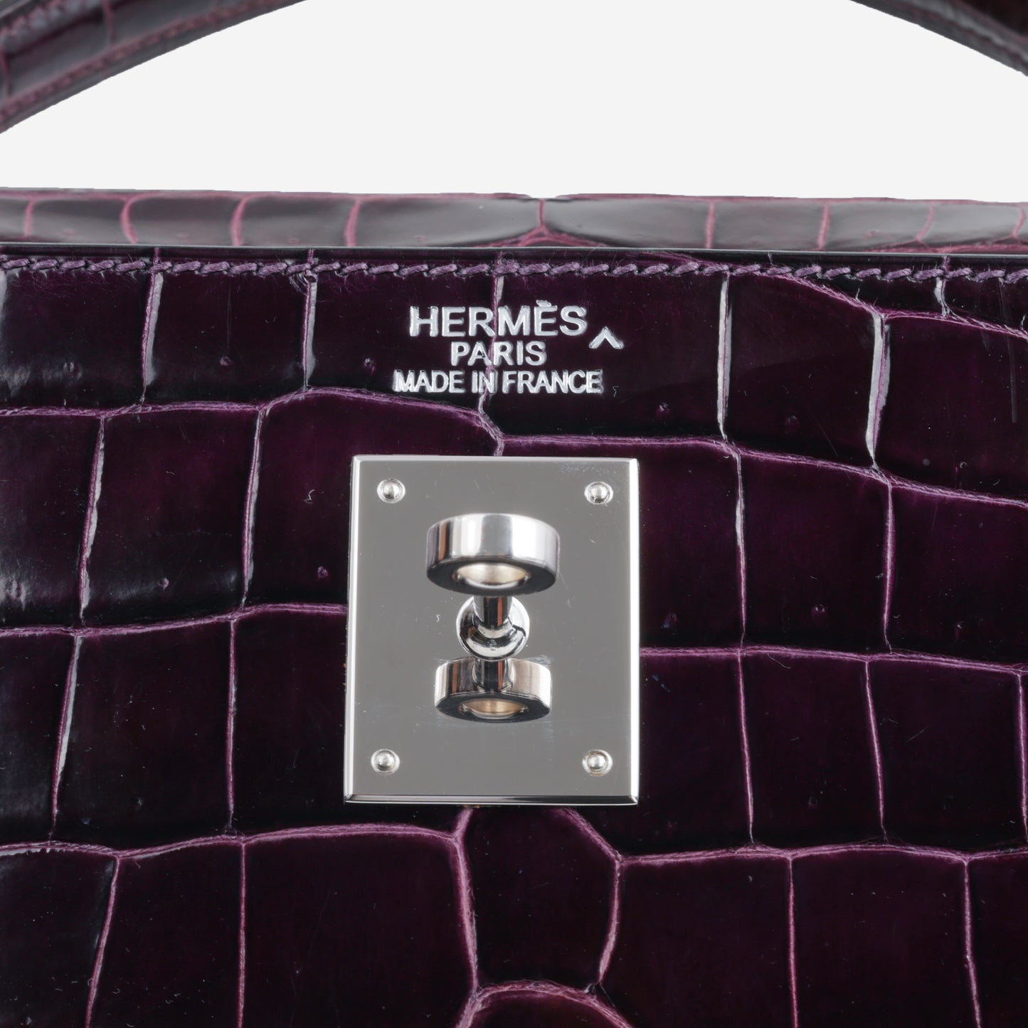 Hermès Kelly 40 - Amethyst Crocodile Porosus | Palladium Hardware