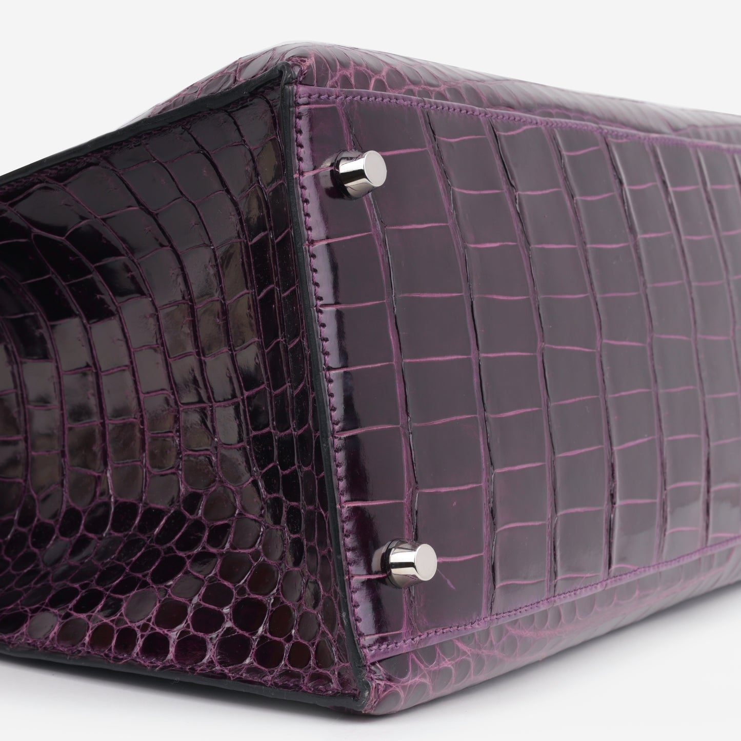 Hermès Kelly 40 - Amethyst Crocodile Porosus | Palladium Hardware