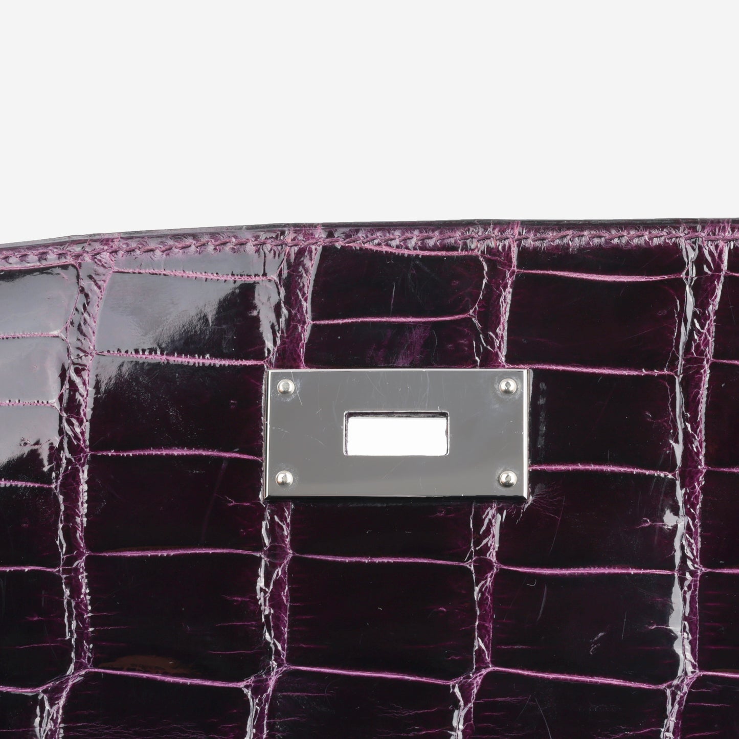 Hermès Kelly 40 - Amethyst Crocodile Porosus | Palladium Hardware