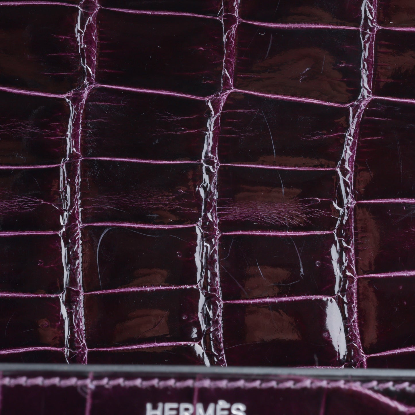 Hermès Kelly 40 - Amethyst Crocodile Porosus | Palladium Hardware