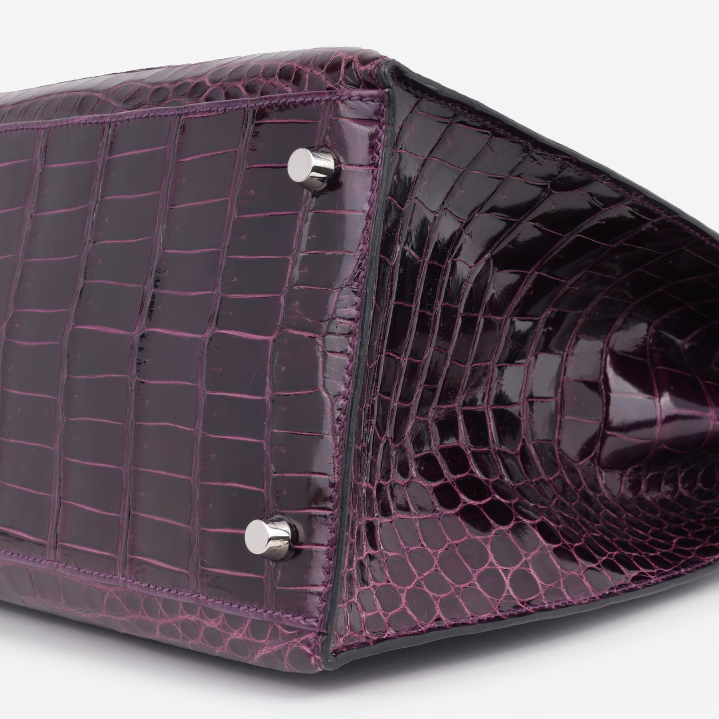 Hermès Kelly 40 - Amethyst Crocodile Porosus | Palladium Hardware
