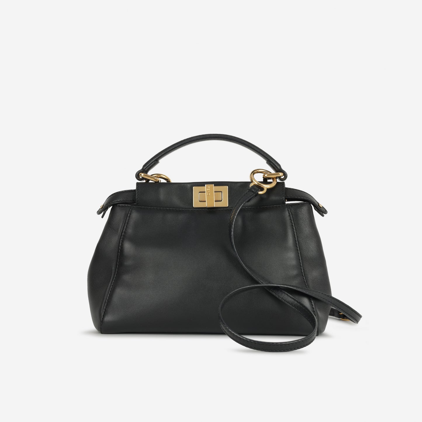 Fendi Mini Peekaboo - Black Nappa Leather | Gold Hardware