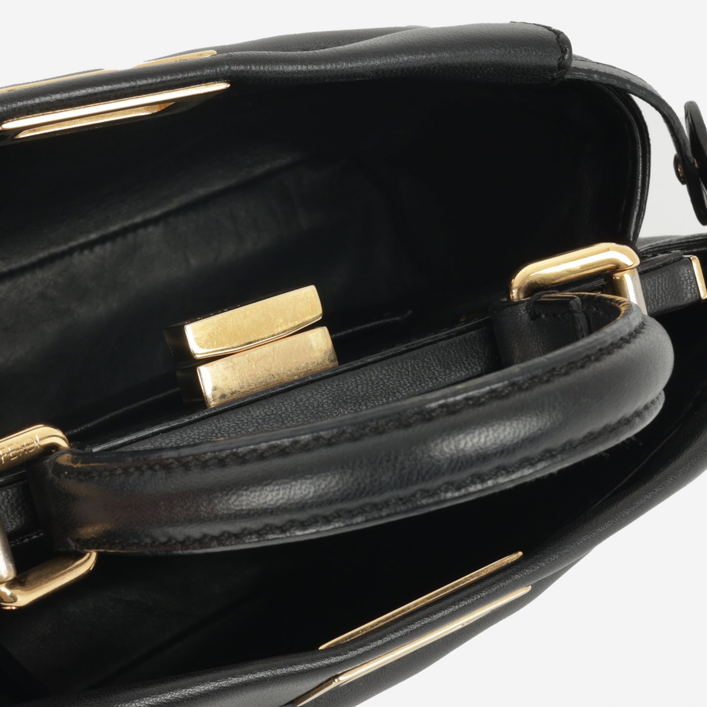 Fendi Mini Peekaboo - Black Nappa Leather | Gold Hardware
