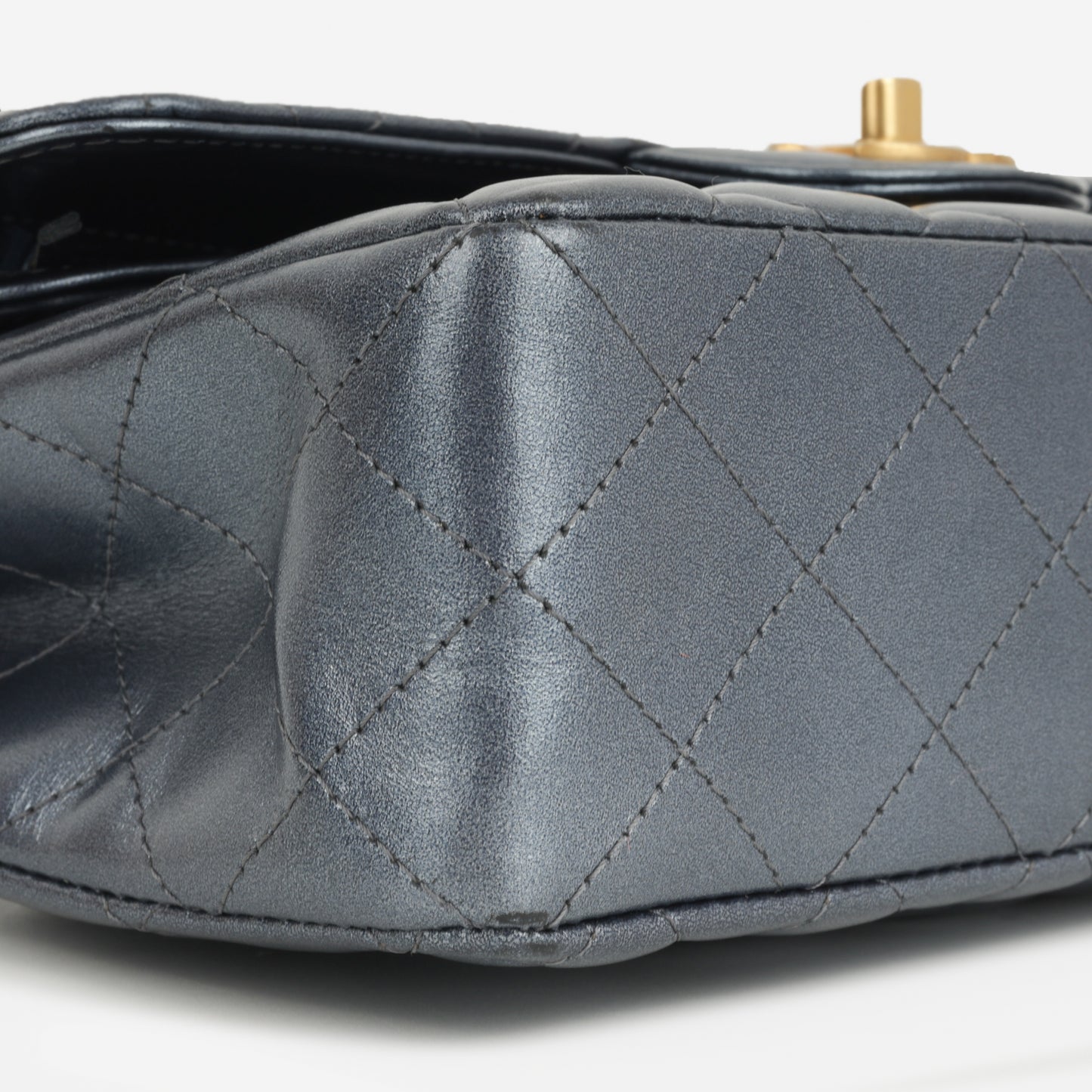 Chanel Small Classic Flap - Blue Metallic Calfskin | Gold Hardware