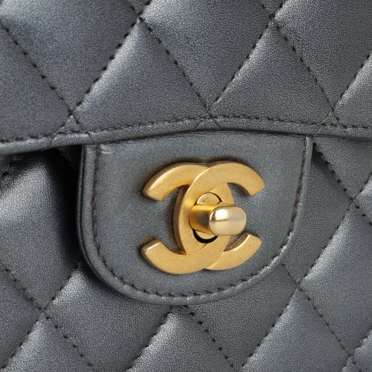 Chanel Small Classic Flap - Blue Metallic Calfskin | Gold Hardware