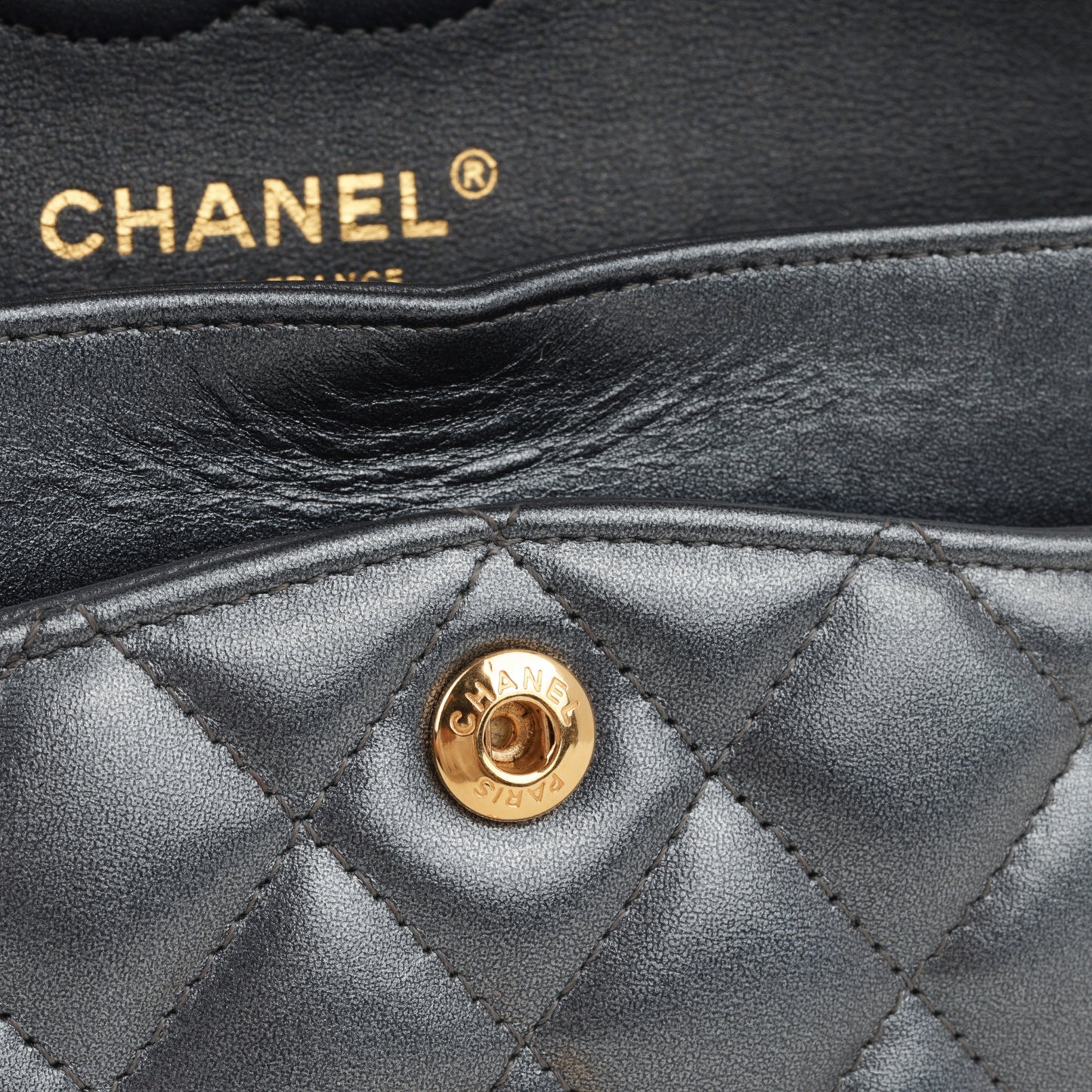 Chanel Small Classic Flap - Blue Metallic Calfskin | Gold Hardware