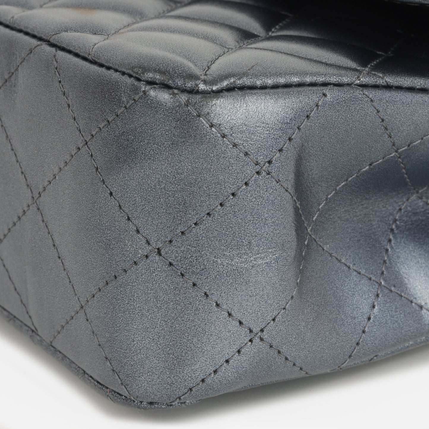 Chanel Small Classic Flap - Blue Metallic Calfskin | Gold Hardware