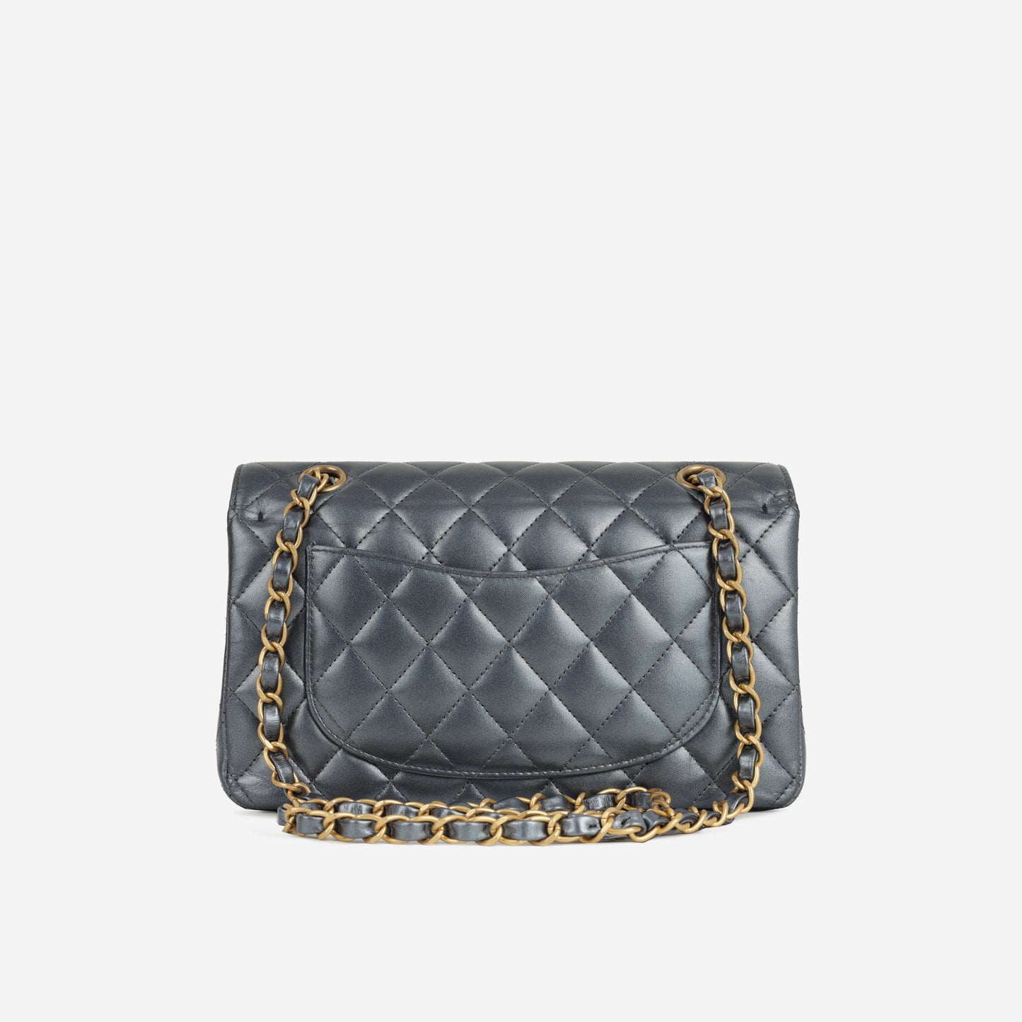 Chanel Small Classic Flap - Blue Metallic Calfskin | Gold Hardware