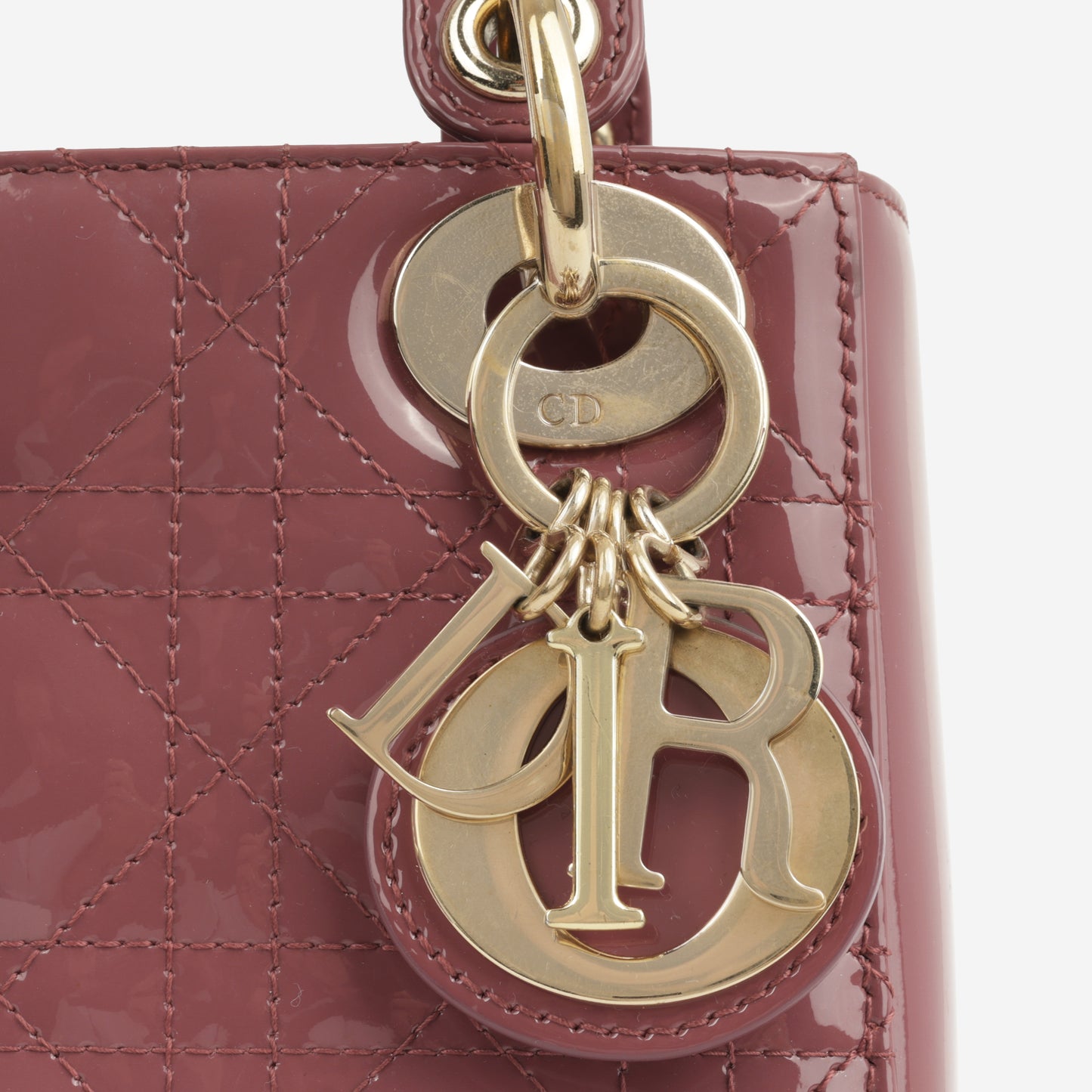 Dior Mini Lady Dior - Rose Pink Patent Cannage | Champagne Gold Hardware