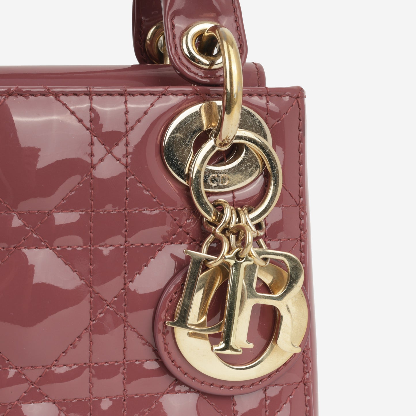 Dior Mini Lady Dior - Rose Pink Patent Cannage | Champagne Gold Hardware