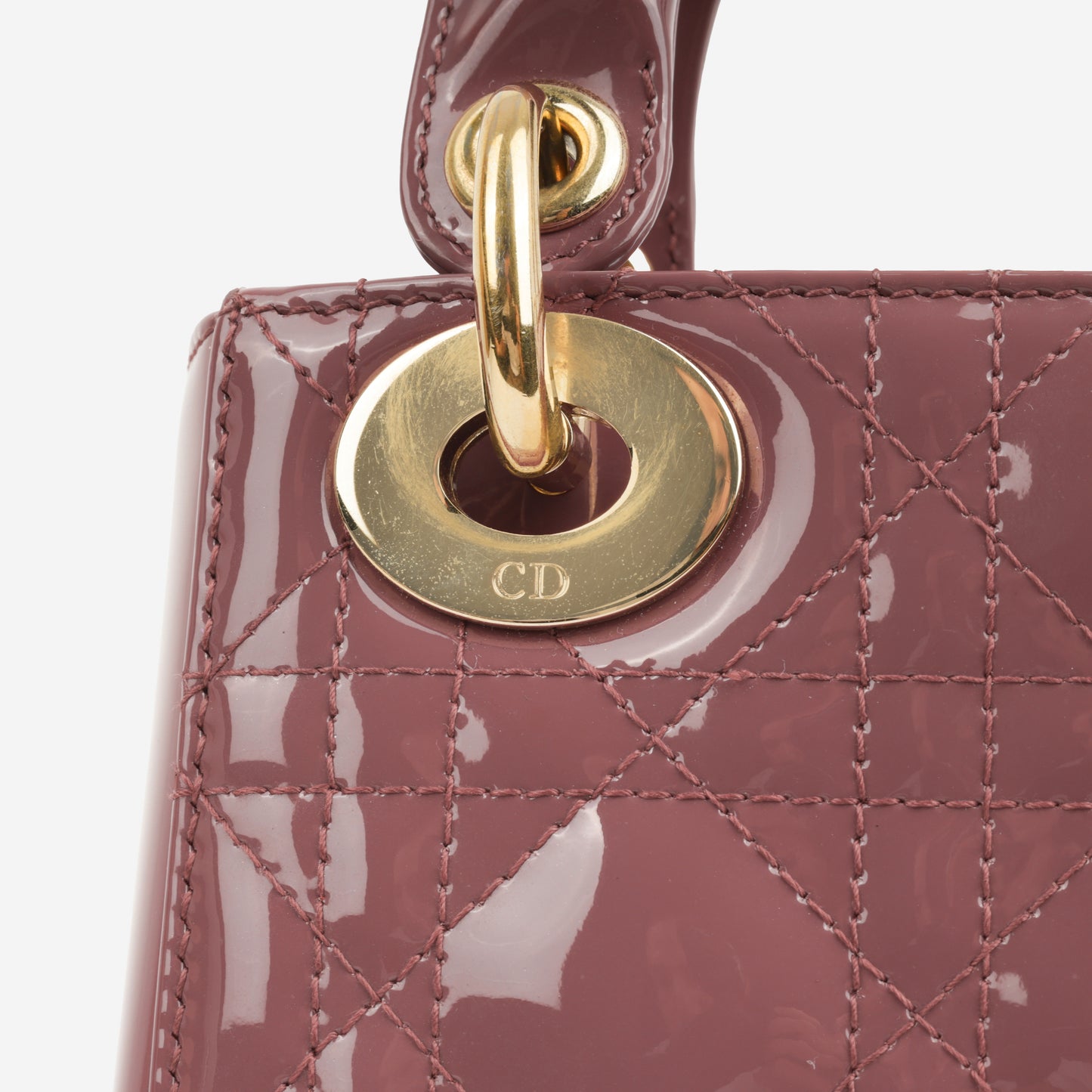 Dior Mini Lady Dior - Rose Pink Patent Cannage | Champagne Gold Hardware