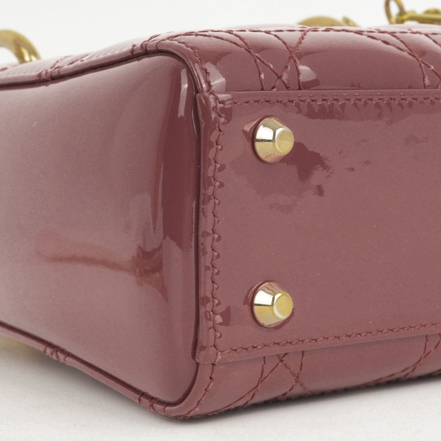 Dior Mini Lady Dior - Rose Pink Patent Cannage | Champagne Gold Hardware