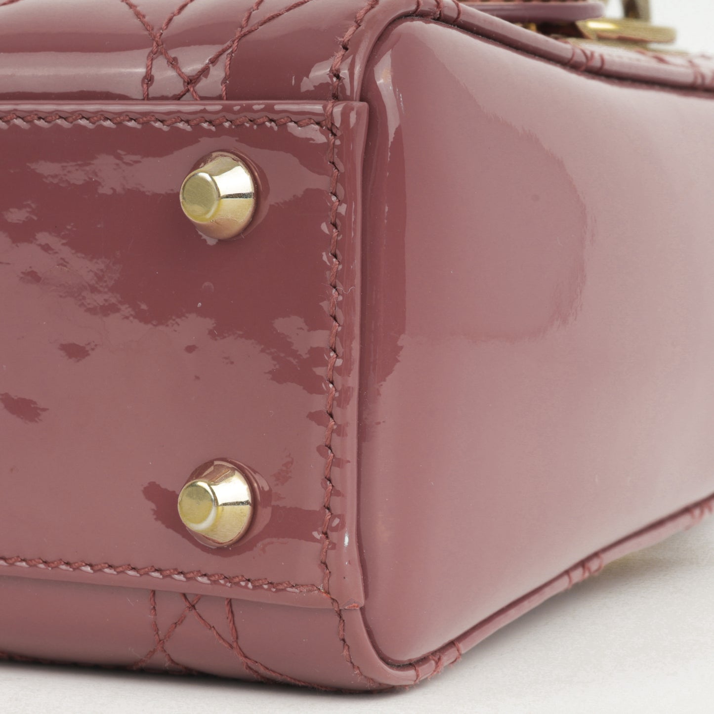 Dior Mini Lady Dior - Rose Pink Patent Cannage | Champagne Gold Hardware