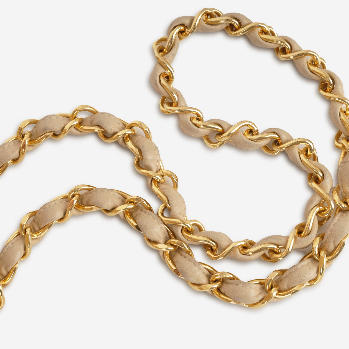 Chanel Vintage Square Chevron Flap - Beige Lambskin | Gold Hardware