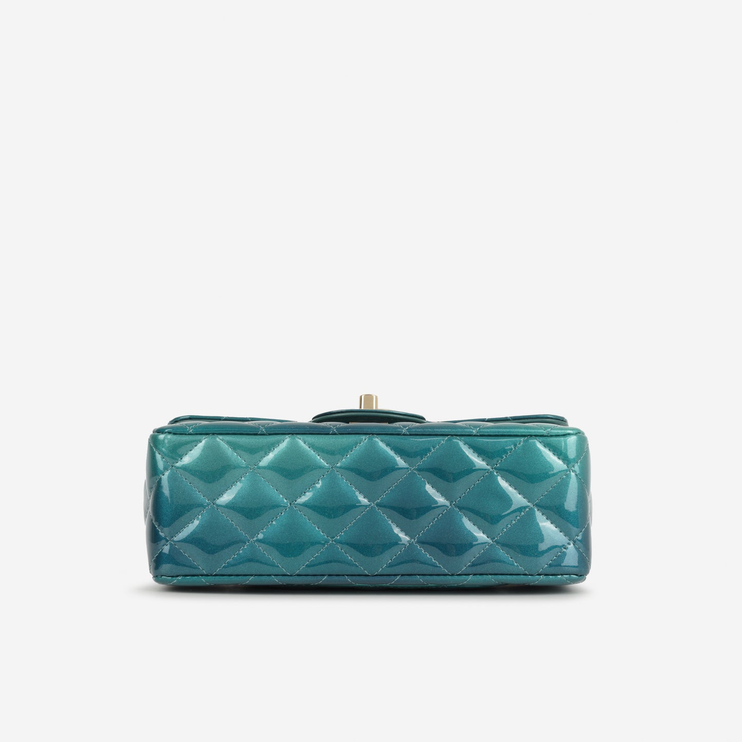 Chanel Mini Flap Rectangular - Blue Ombre Patent | Champagne Gold Hardware