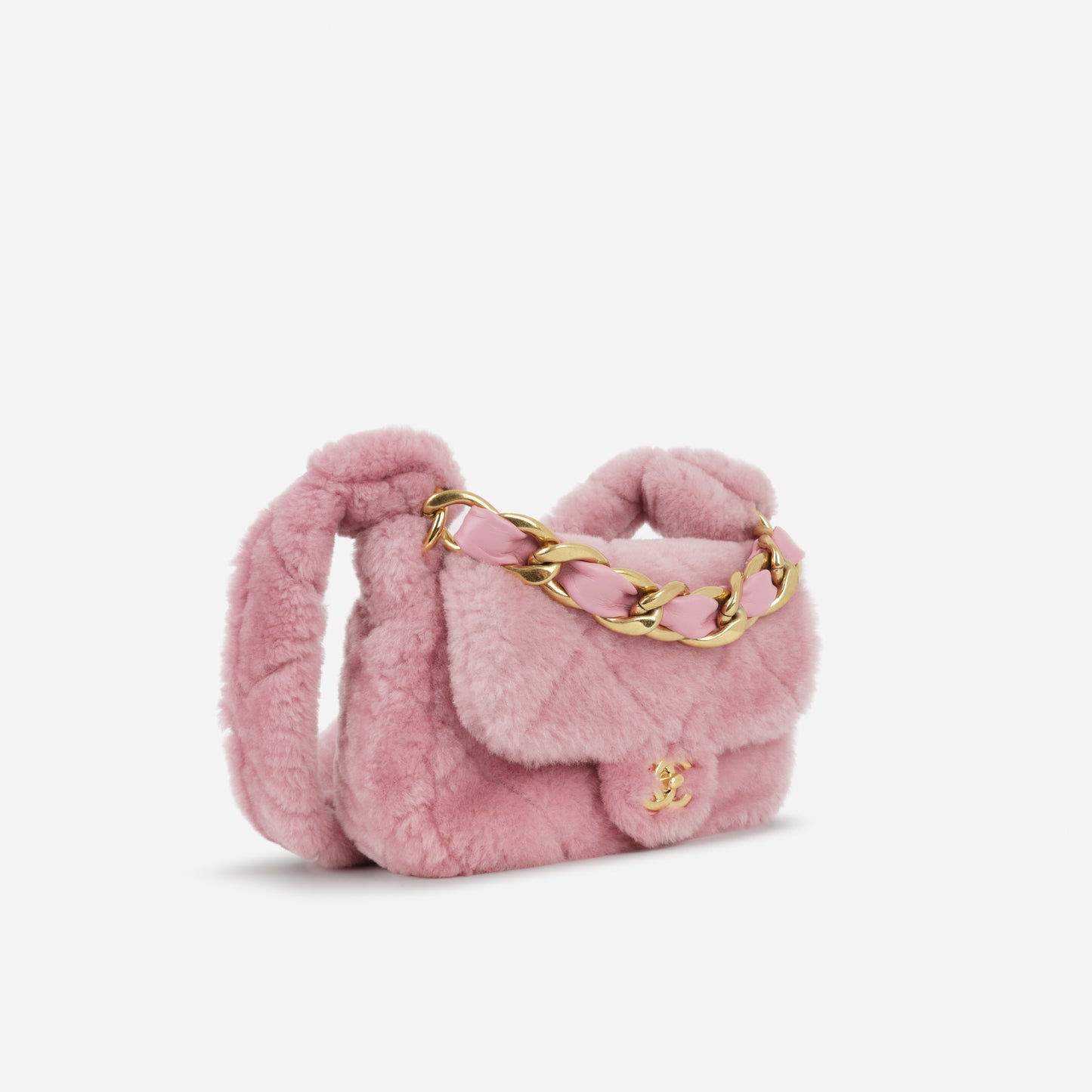 Chanel 22s Quilted Flap - Pink Shearling | Gold Hardware