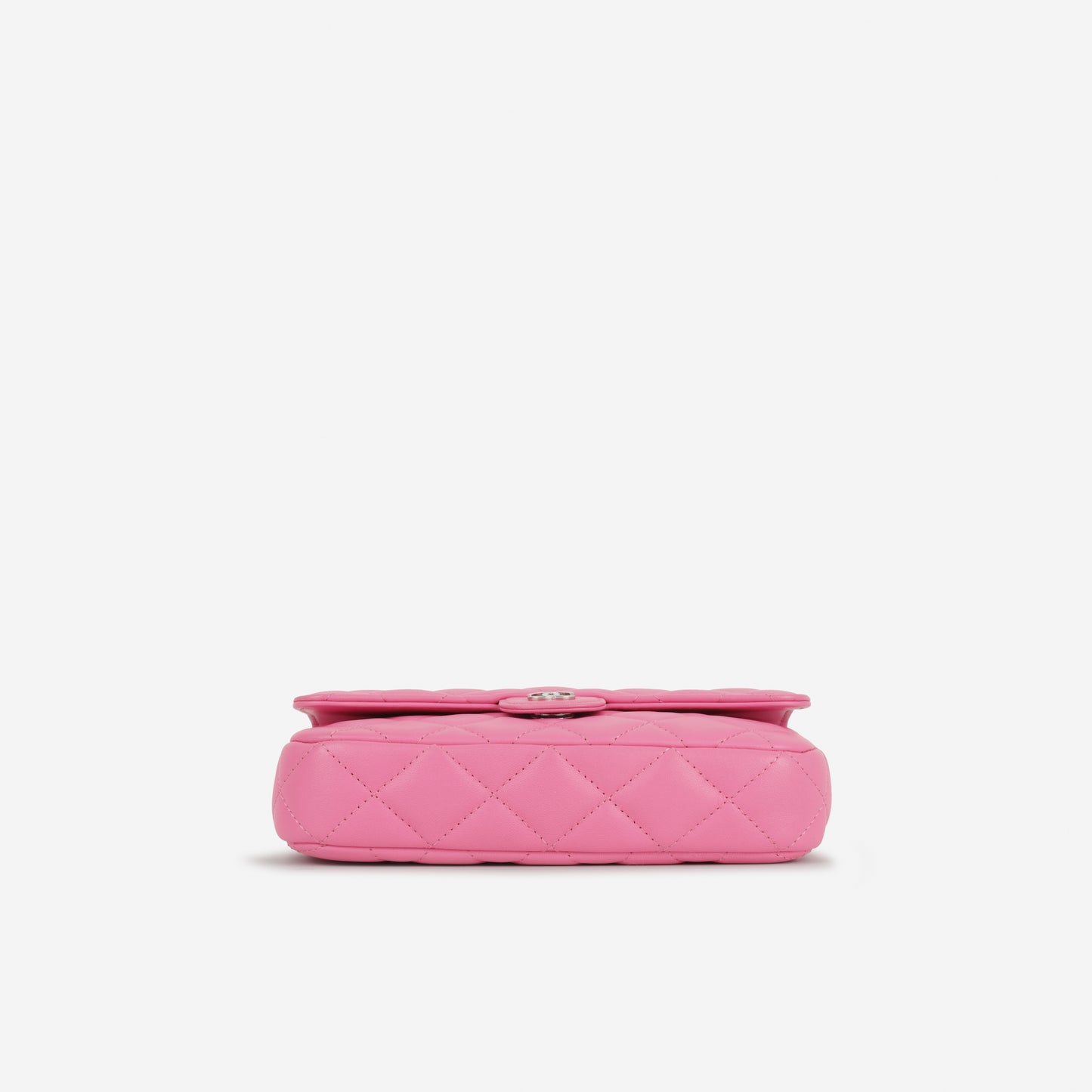 Chanel CC Phone Holder - Hot Pink Lambskin | Silver Hardware