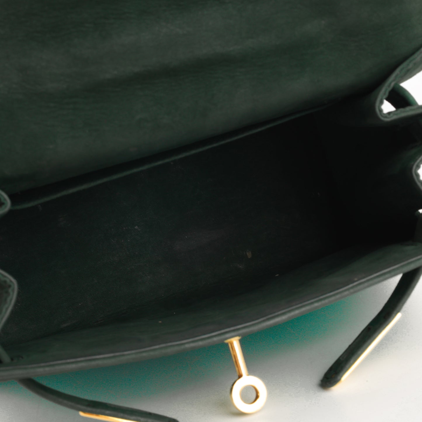 Hermès Vintage Kelly 20 - Malachite Satin/Vert Fonce Veau Velours | Gold Hardware