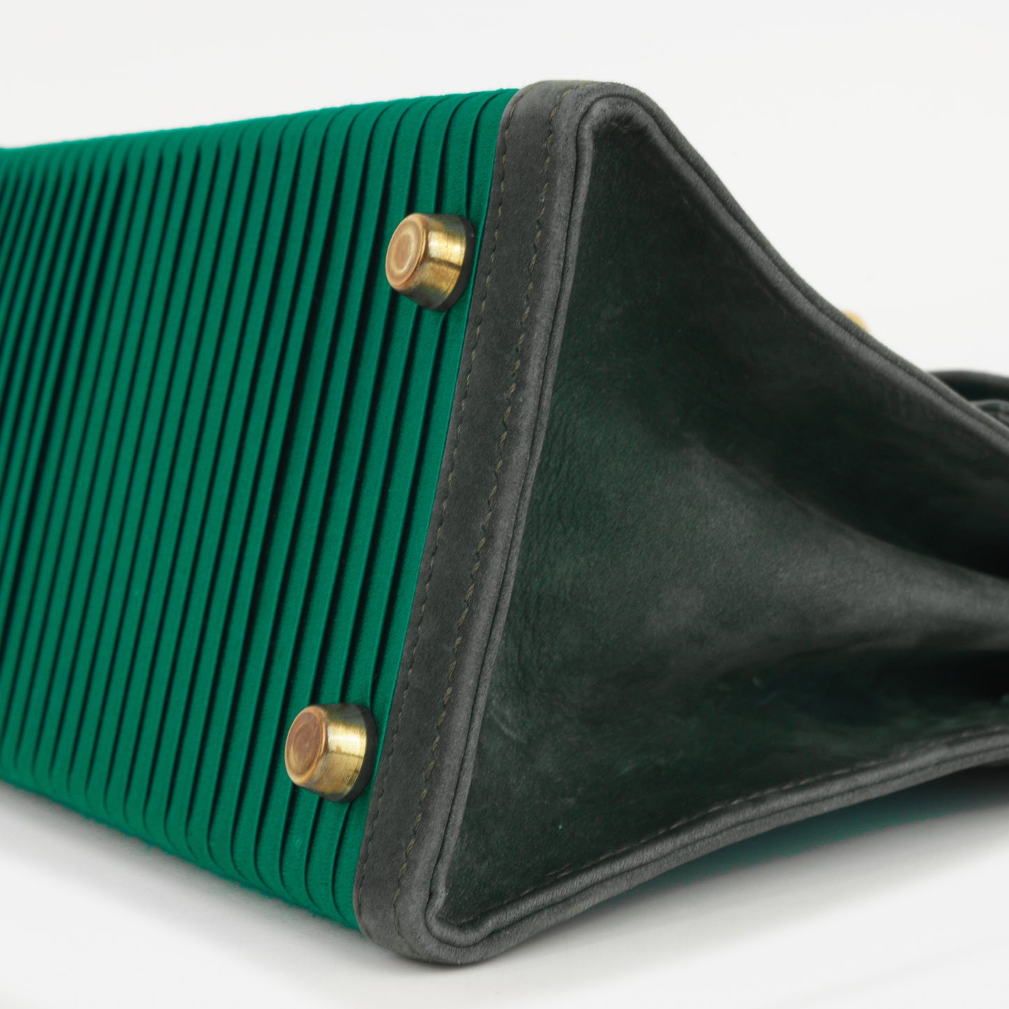 Hermès Vintage Kelly 20 - Malachite Satin/Vert Fonce Veau Velours | Gold Hardware