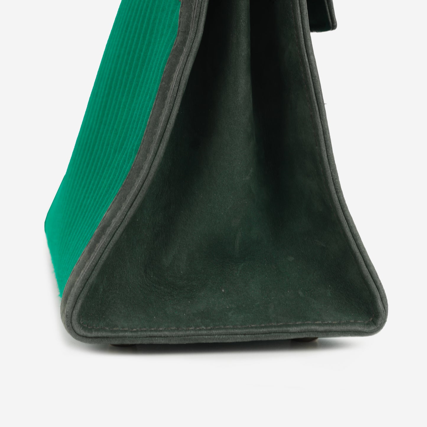 Hermès Vintage Kelly 20 - Malachite Satin/Vert Fonce Veau Velours | Gold Hardware