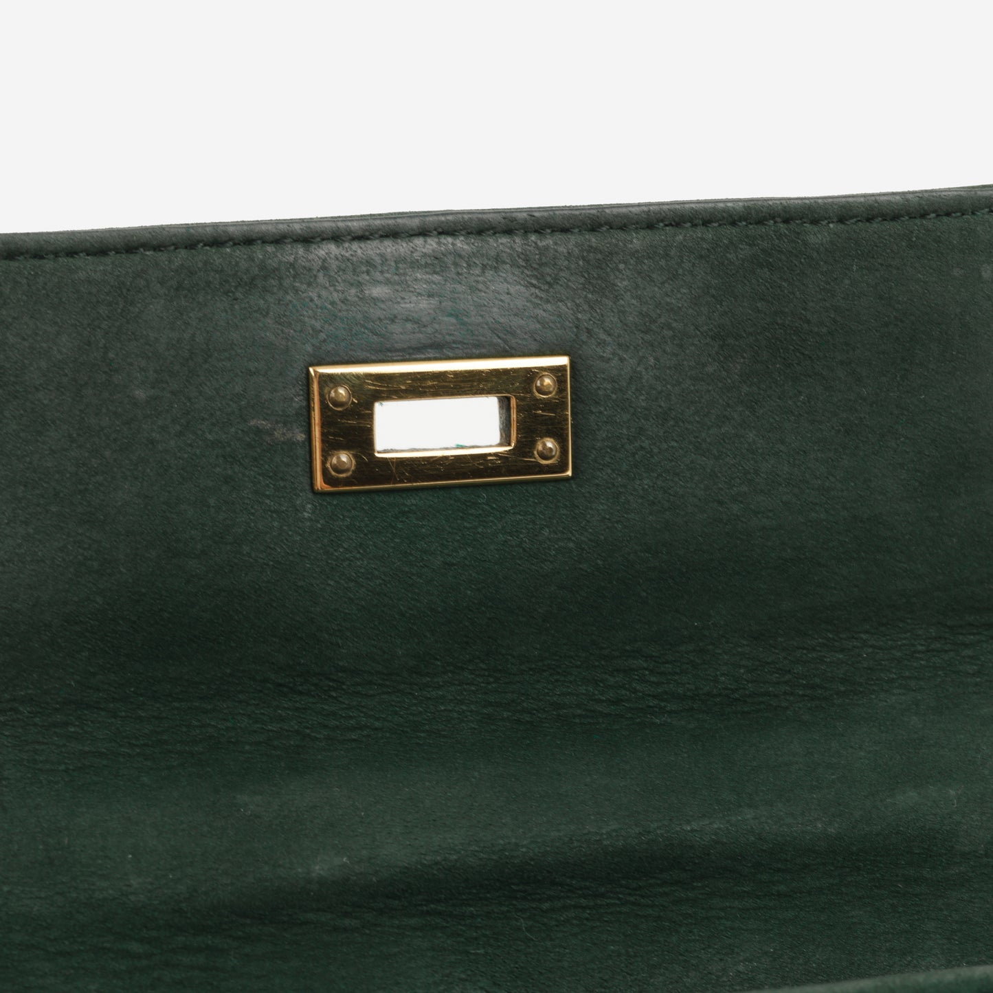 Hermès Vintage Kelly 20 - Malachite Satin/Vert Fonce Veau Velours | Gold Hardware