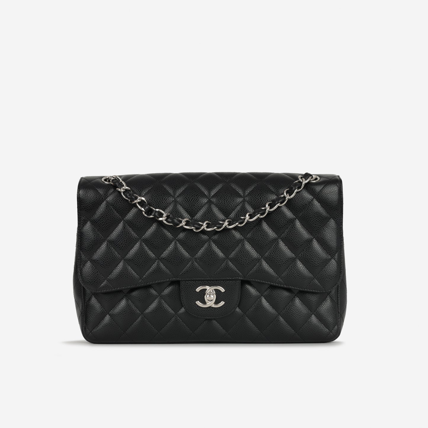 Chanel Jumbo Classic Flap Bag - Black Caviar | Silver Hardware