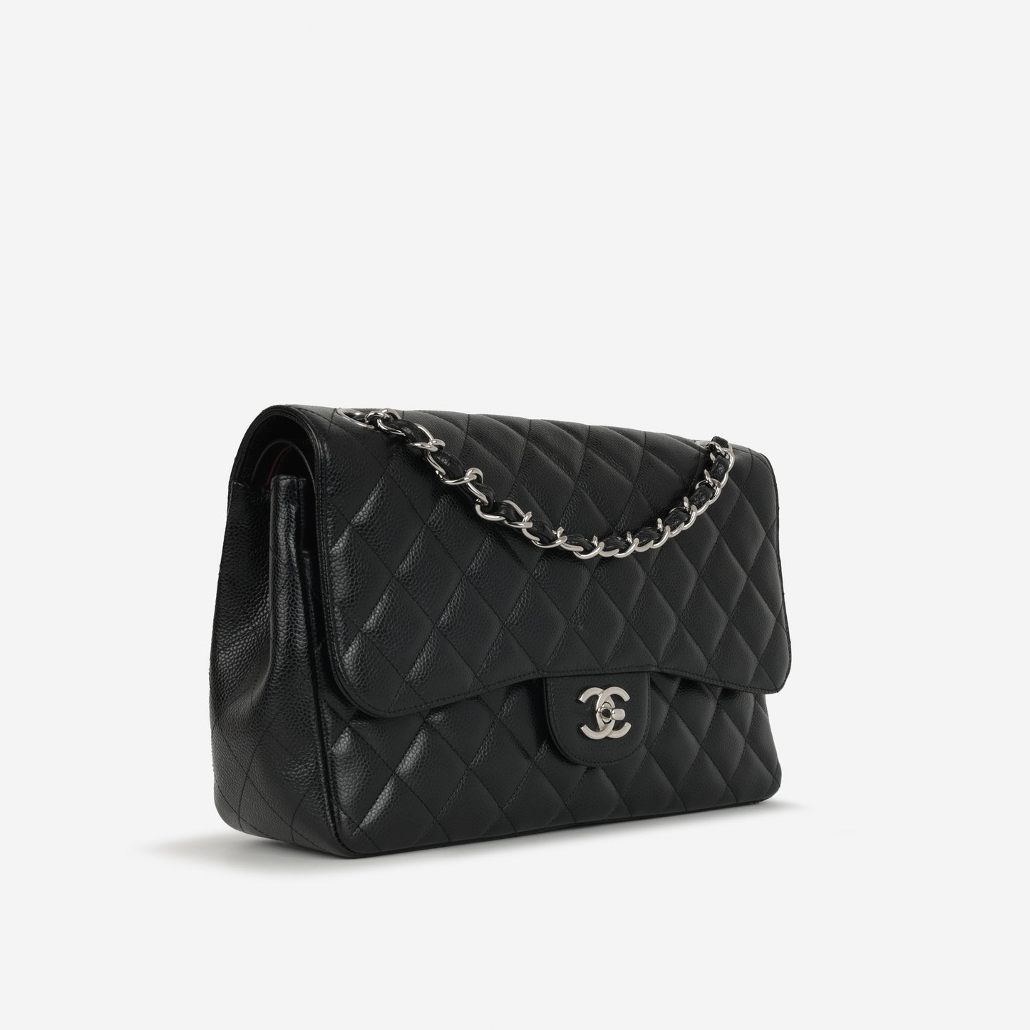 Chanel Jumbo Classic Flap Bag - Black Caviar | Silver Hardware