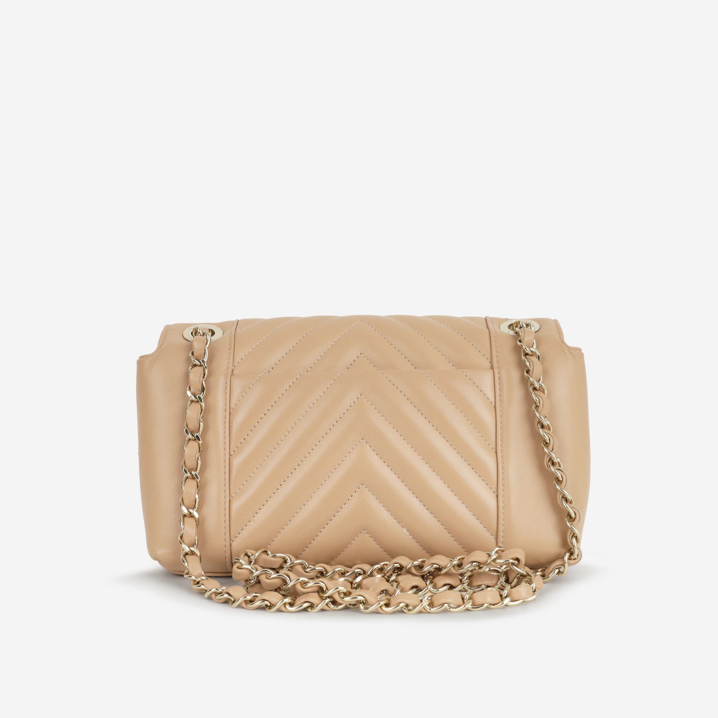 Chanel Small Daily Flap - Beige Calfskin | Champagne Gold Hardware