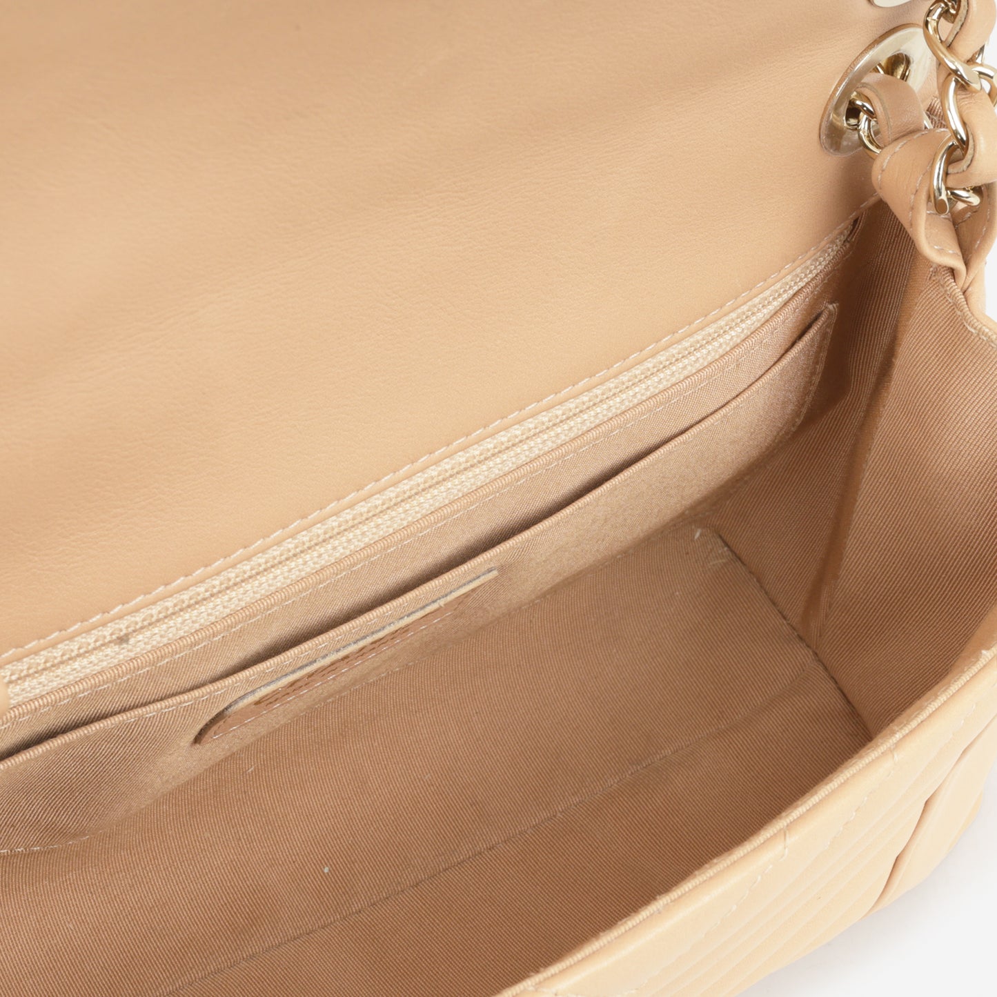 Chanel Small Daily Flap - Beige Calfskin | Champagne Gold Hardware