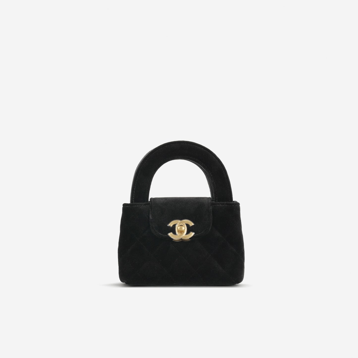 Chanel Nano Kelly Re-Edition - Black Velvet | Gold Hardware