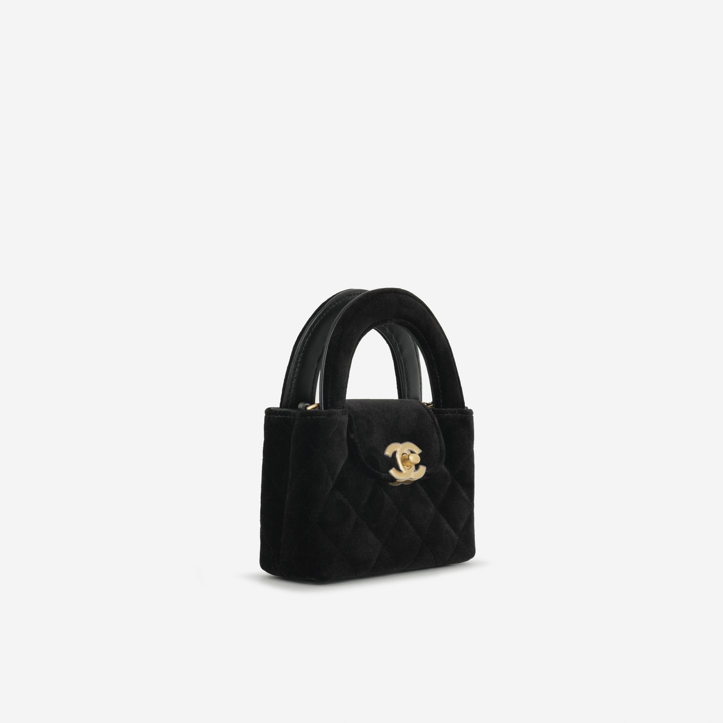 Chanel Nano Kelly Re-Edition - Black Velvet | Gold Hardware