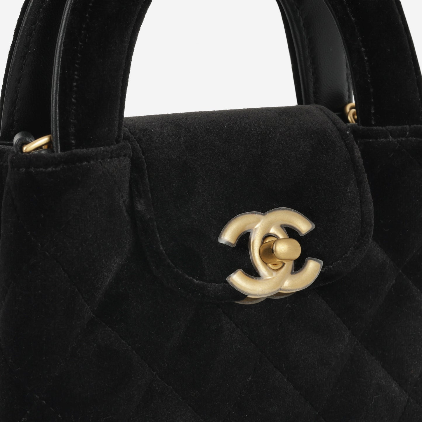 Chanel Nano Kelly Re-Edition - Black Velvet | Gold Hardware