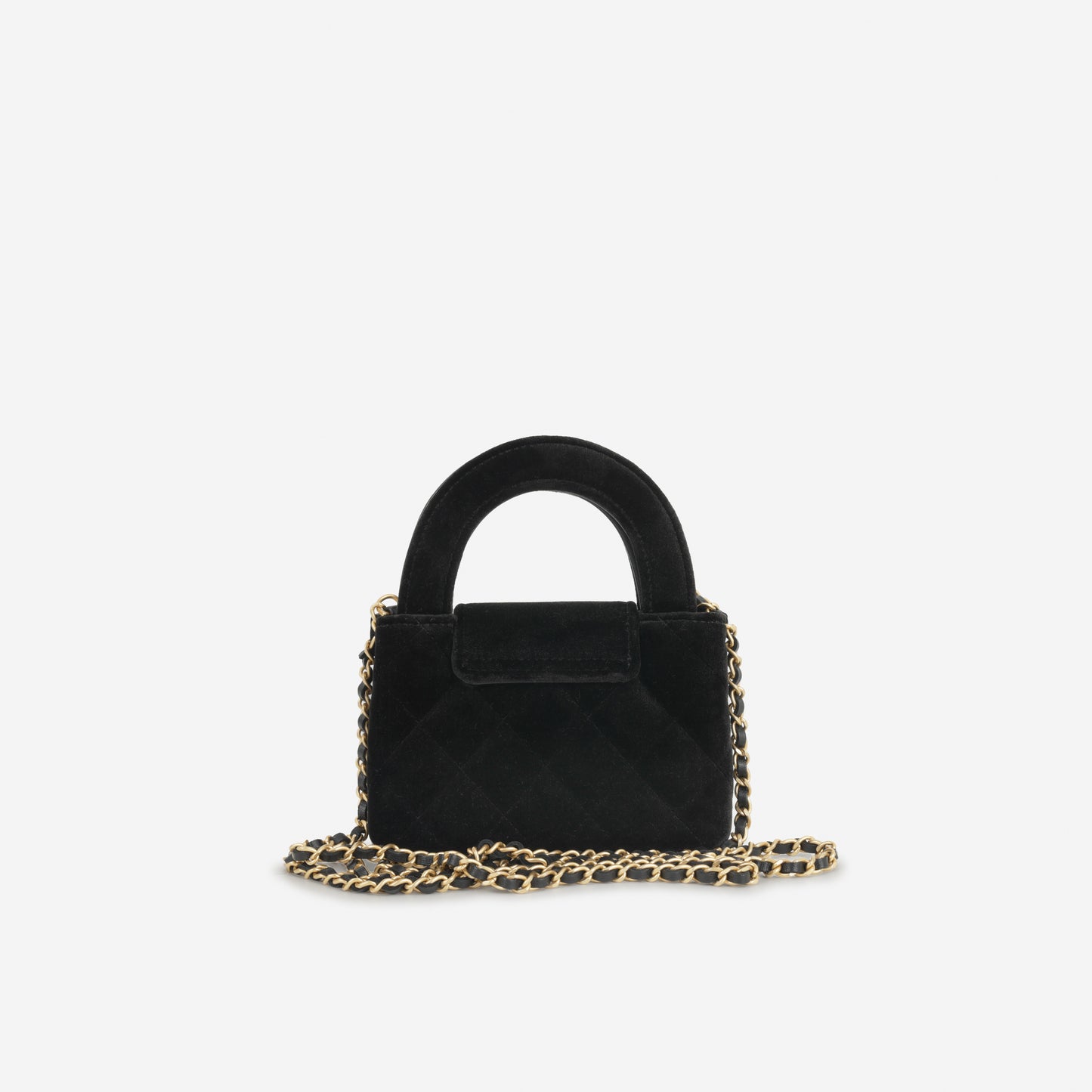 Chanel Nano Kelly Re-Edition - Black Velvet | Gold Hardware