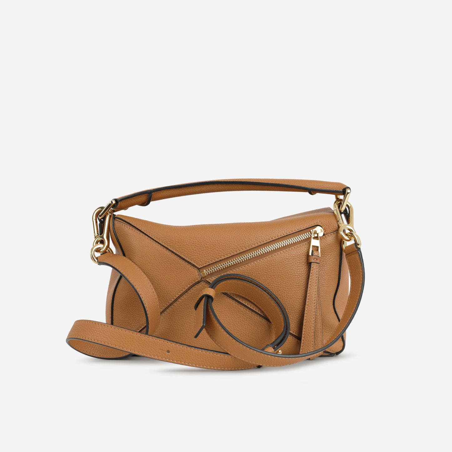 Loewe Puzzle Bag Small - Light Canyon Brown Grained Calfskin | Gold Hardware