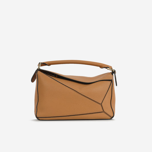 Loewe Puzzle Bag Small - Light Canyon Brown Grained Calfskin | Gold Hardware