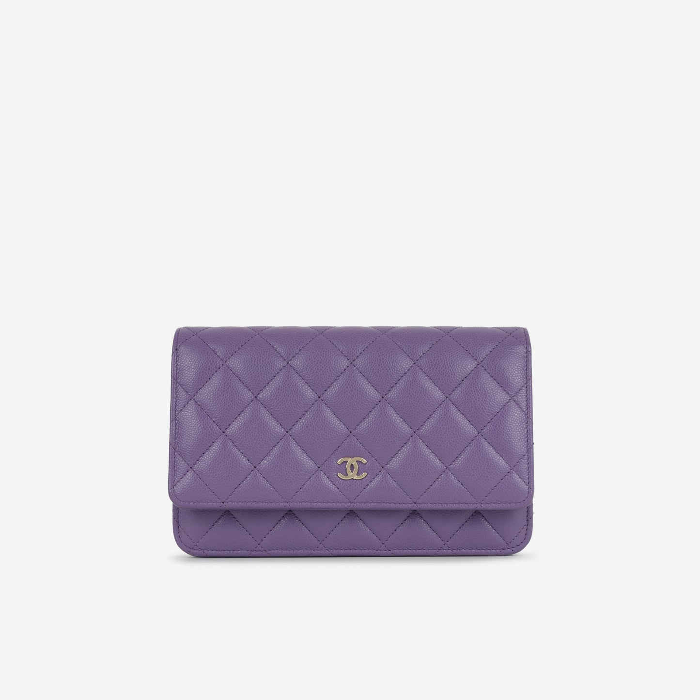 Chanel Classic Wallet on Chain - Purple Caviar | Champagne Gold Hardware
