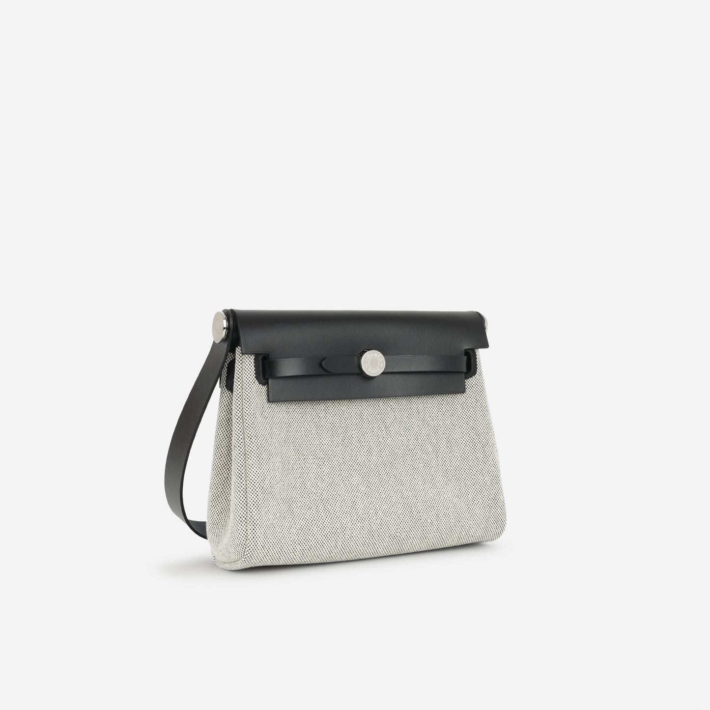 Hermès Herbag 20 - Noir / Ecru Quadrille / Noir Hunter | Palladium Hardware