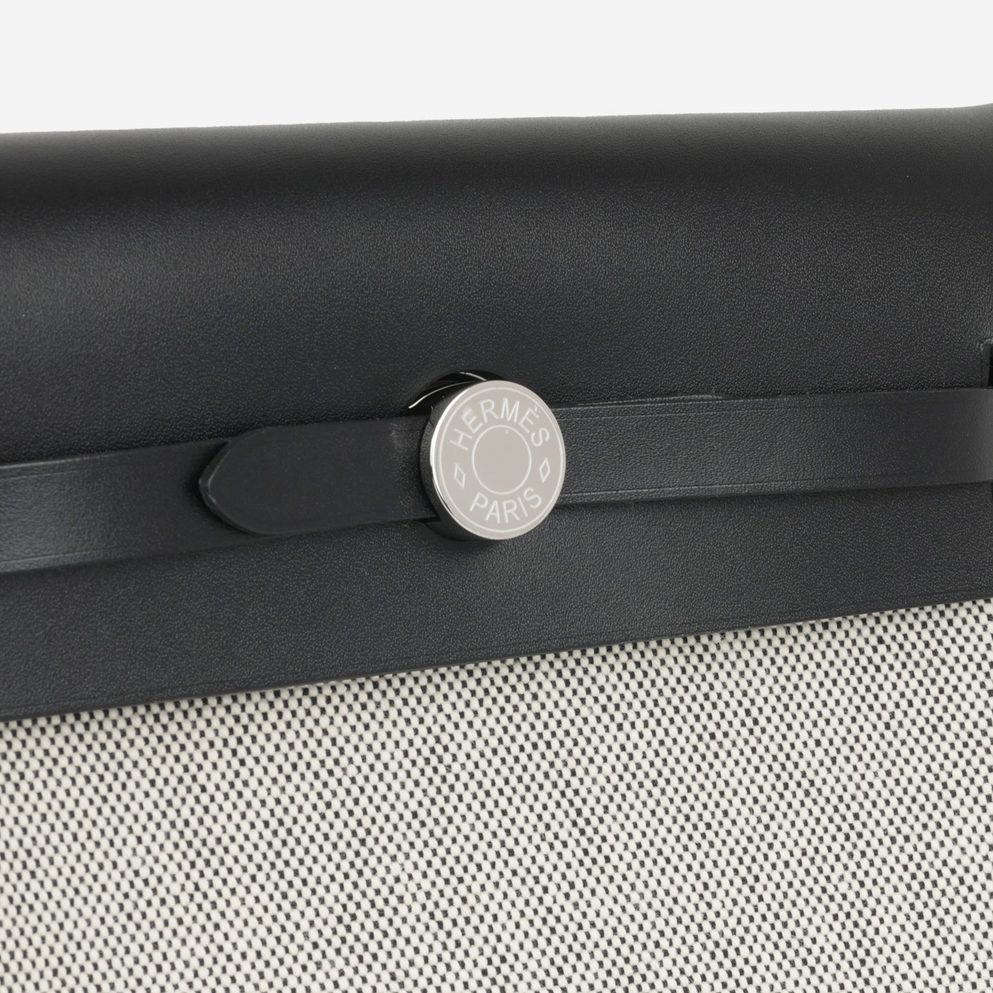 Hermès Herbag 20 - Noir / Ecru Quadrille / Noir Hunter | Palladium Hardware