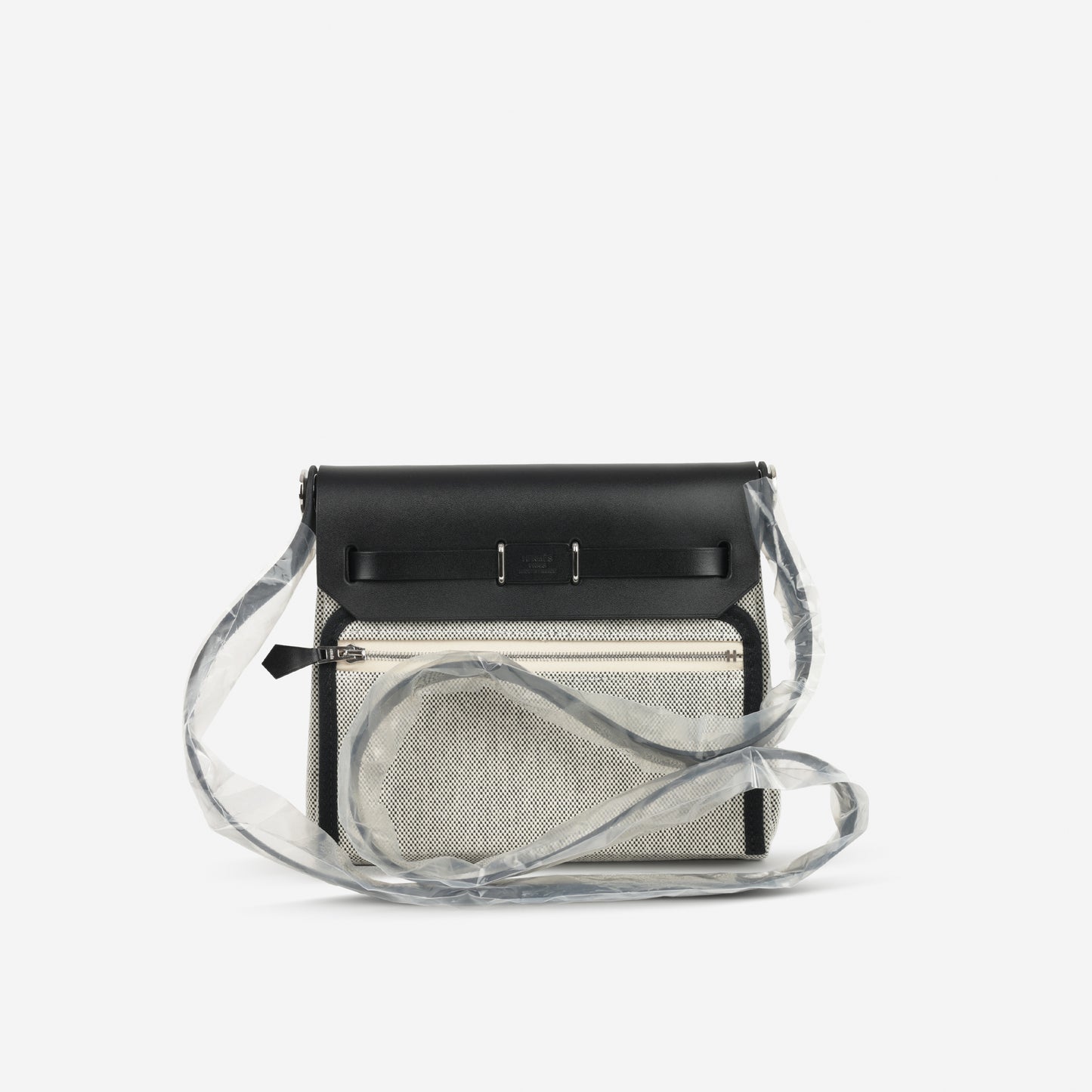 Hermès Herbag 20 - Noir / Ecru Quadrille / Noir Hunter | Palladium Hardware