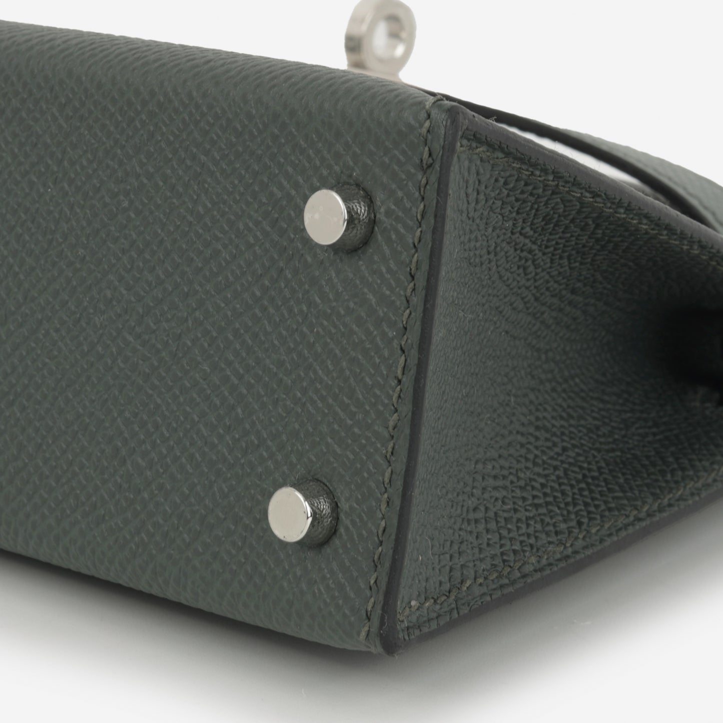 Hermès Mini Kelly Tricolore - Vert Amande / Noir Epsom / Vert Mangrove | Palladium Hardware