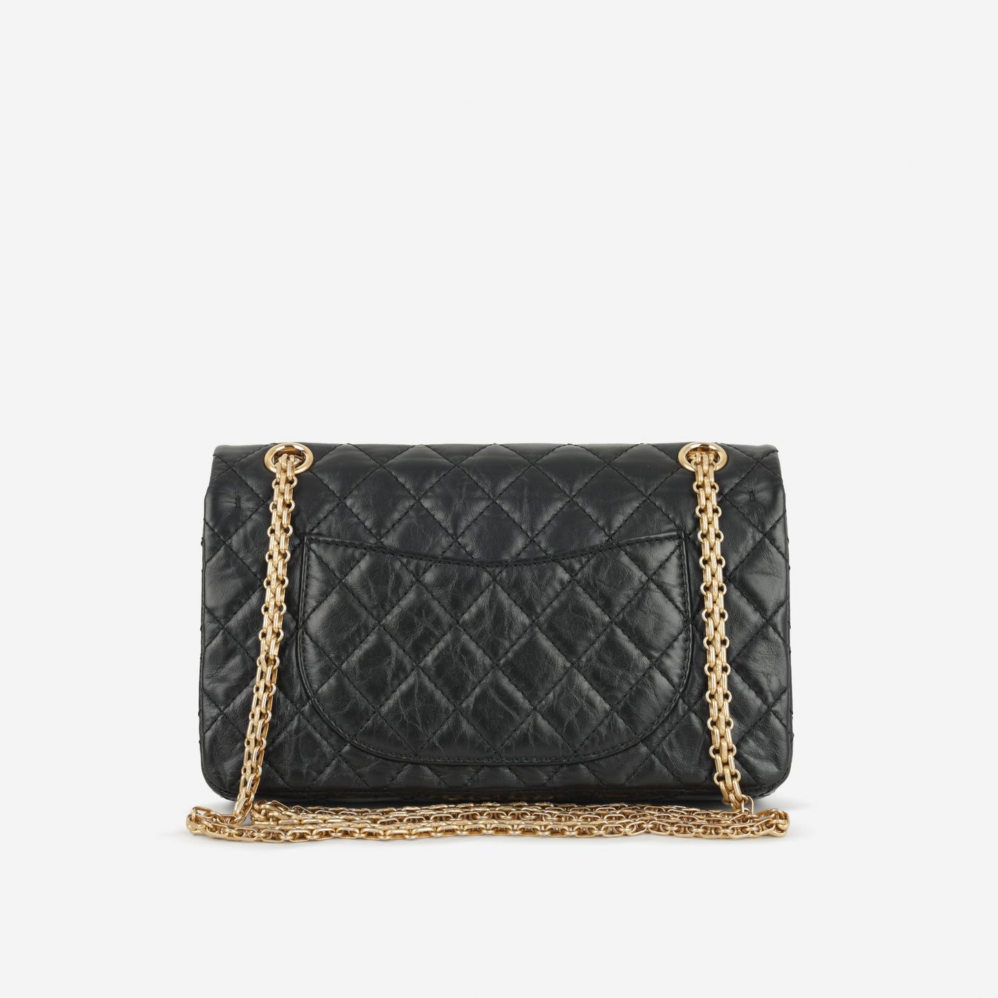 2.55 Reissue 225 - Black Crumpled Calfskin | Gold Hardware