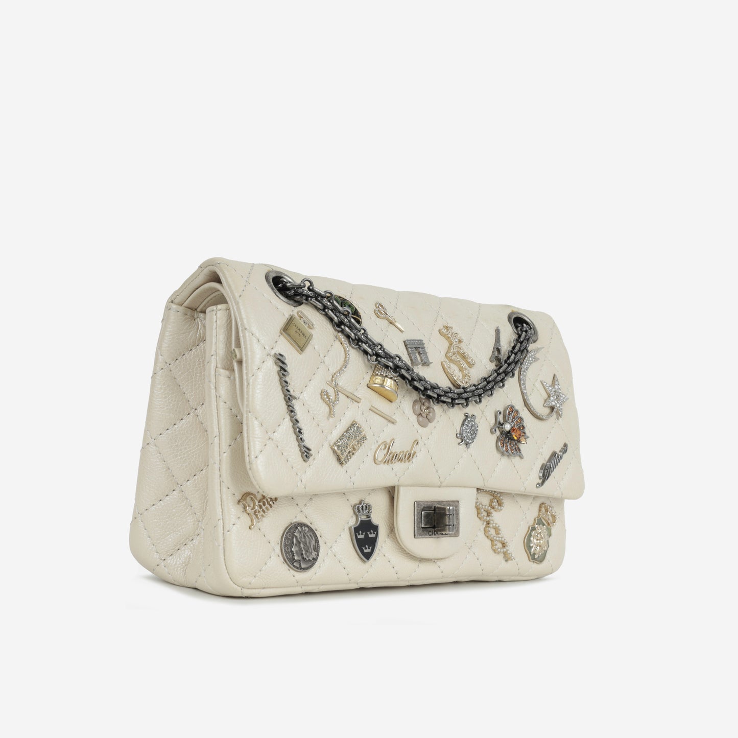 Chanel 2.55 Re-issue 225 Lucky Charms - Ivory Calfskin | Rhodium Hardware