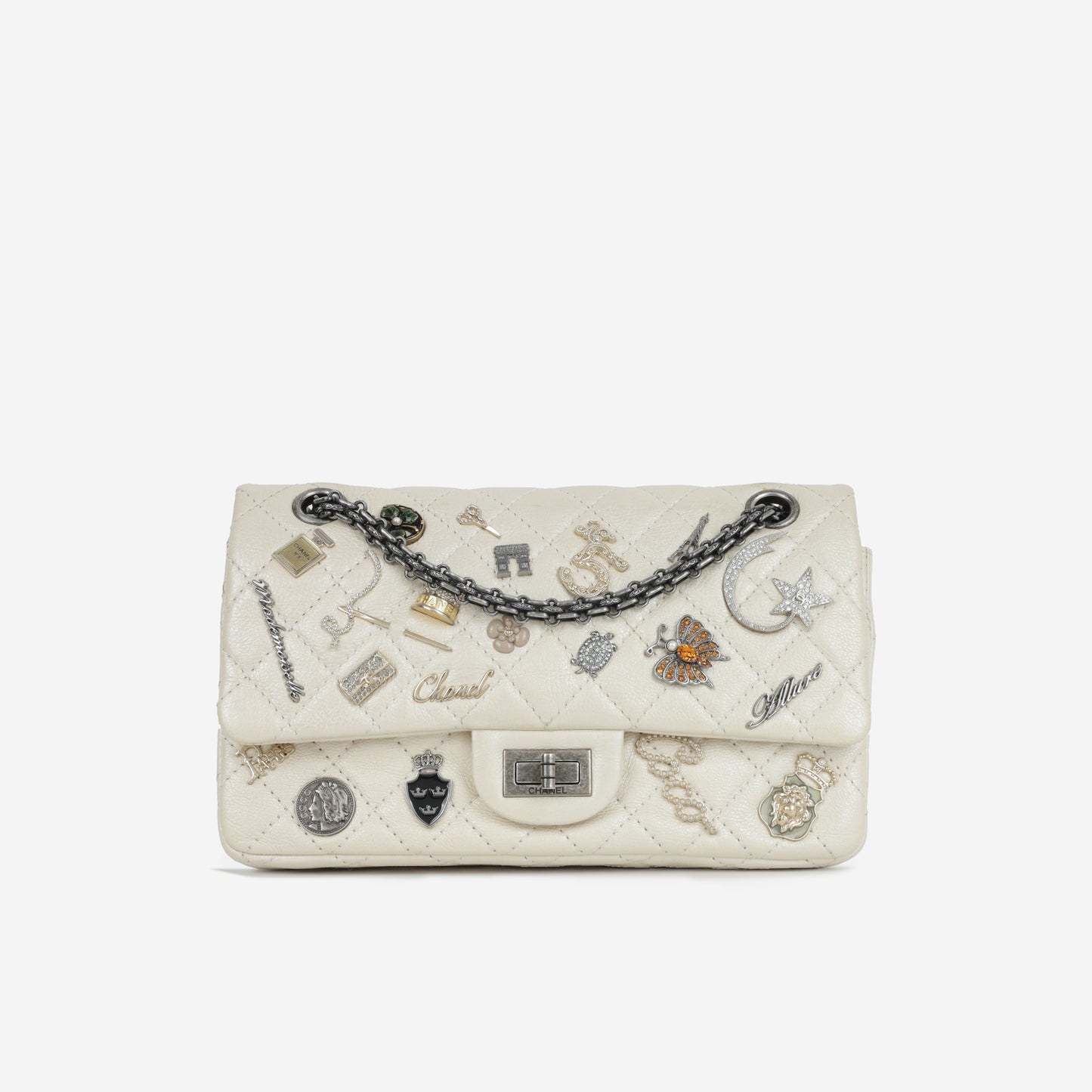 Chanel 2.55 Re-issue 225 Lucky Charms - Ivory Calfskin | Rhodium Hardware
