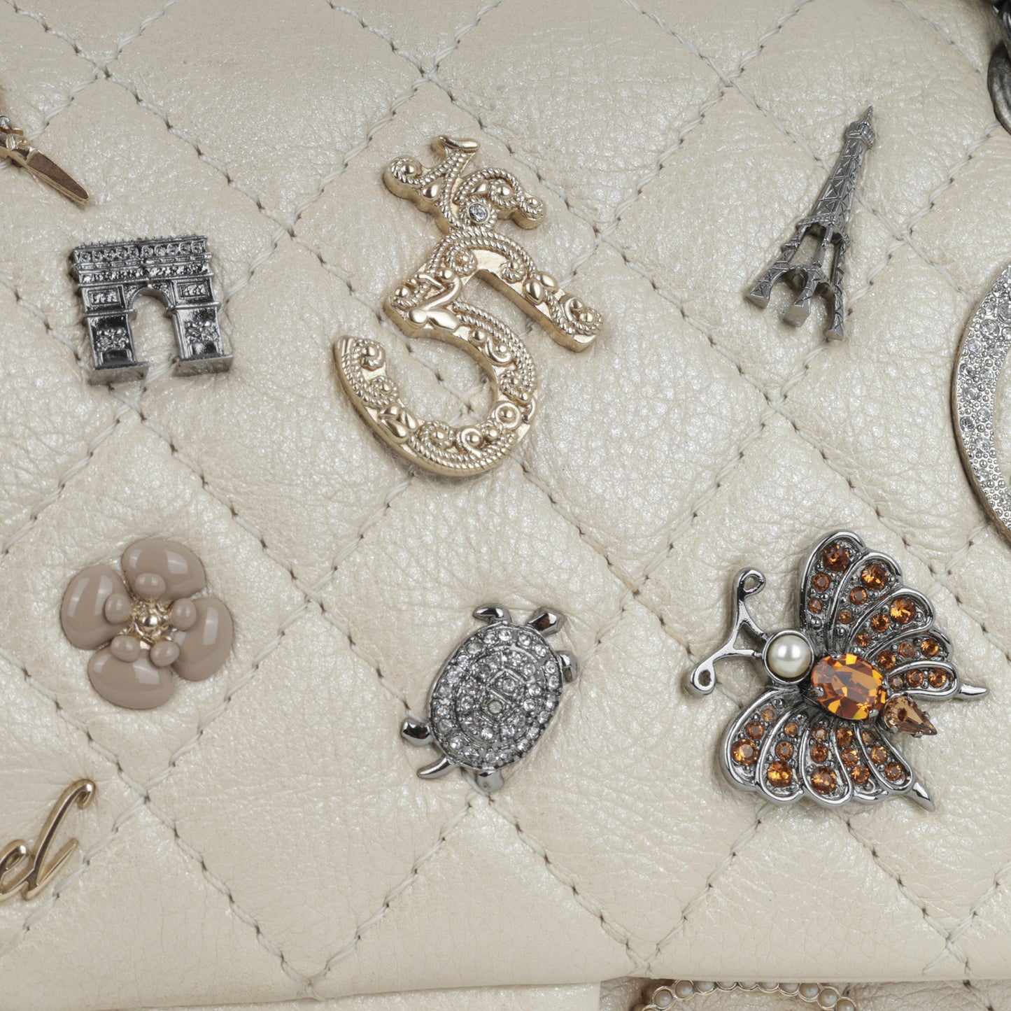 Chanel 2.55 Re-issue 225 Lucky Charms - Ivory Calfskin | Rhodium Hardware