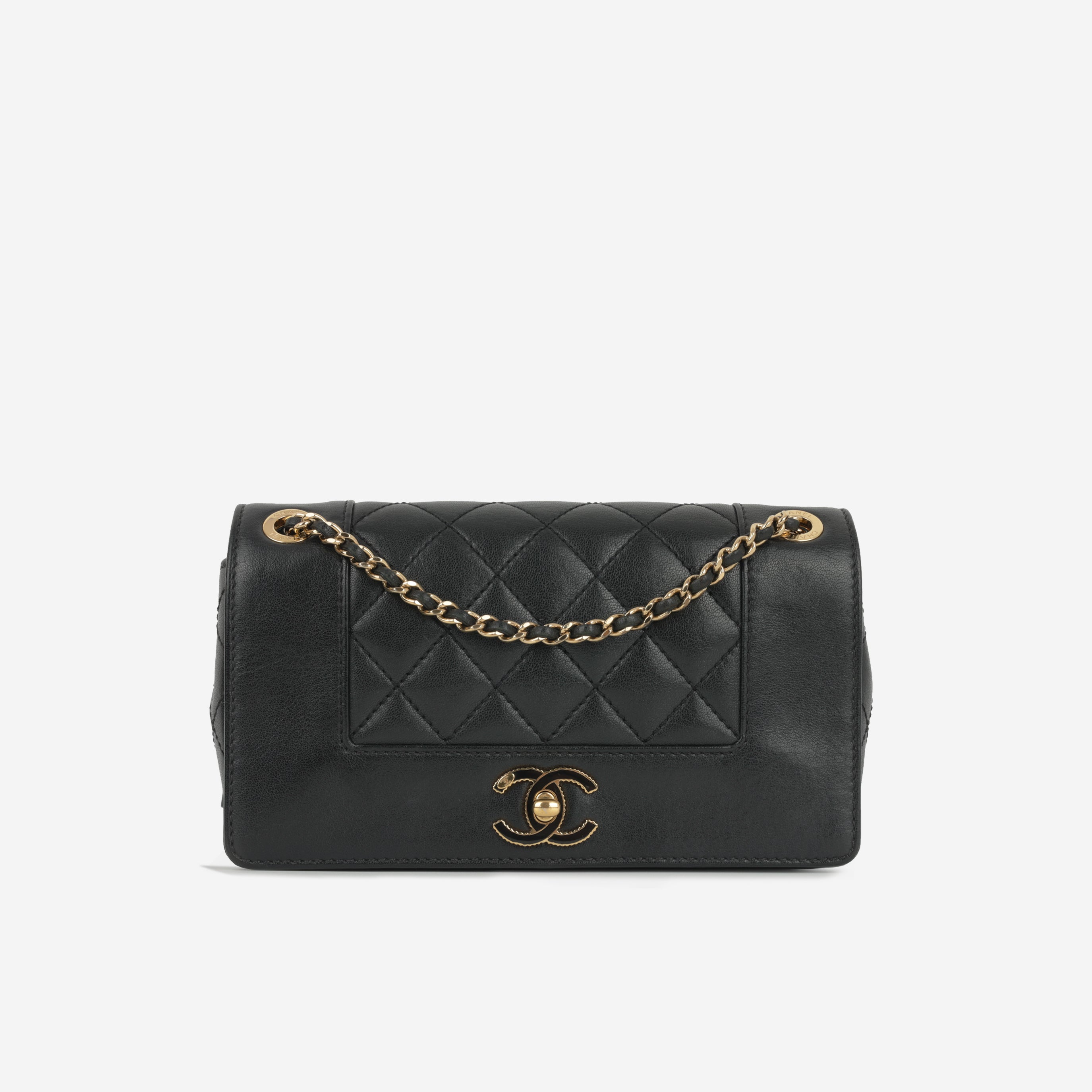 Chanel Small Mademoiselle Flap Bag - Black Calfskin | Gold